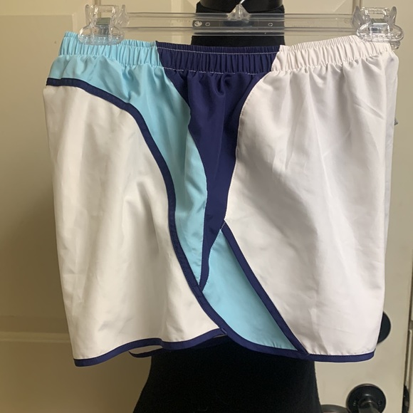 New Balance Small Petite Running Shorts, White, blue and Light blue - Picture 6 of 8